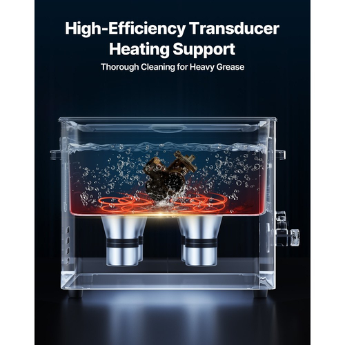 VEVOR 15L Υπερήχων Καθαριστικό, Επαγγελματικό Υπερήχων Καθαριστικό με Καλάθι Καθαρισμού & Ψηφιακή Οθόνη, Βιομηχανικό Καθαριστικό Μηχανής από Ανοξείδωτο Ατσάλι 240W 40kHz για Ανταλλακτικά, Καρμπυρατέρ, Όργανα