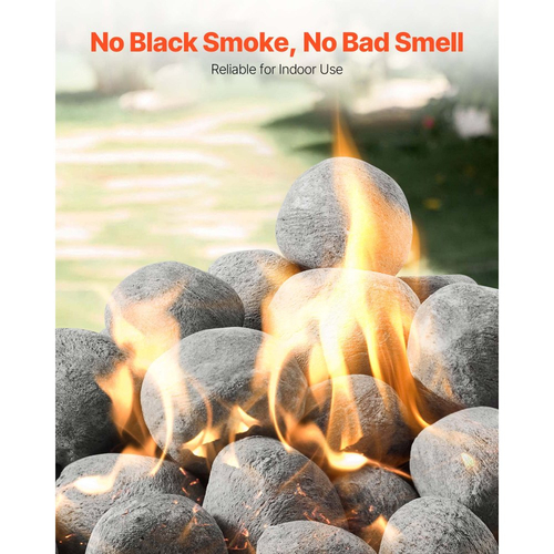 Κεραμικές πέτρες φωτιάς VEVOR, 25,4-50,8 mm 48 τεμάχια πέτρες λάβας, επαναχρησιμοποιούμενες πέτρες φωτιάς για εσωτερική και εξωτερική χρήση, διακοσμητικές πέτρες φωτιάς για τζάκι προπανίου/αερίου, σόμπα, αυλή, κάμπινγκ