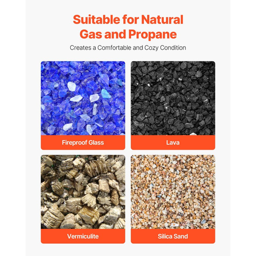 Κεραμικές πέτρες φωτιάς VEVOR, 25,4-50,8 mm 48 τεμάχια πέτρες λάβας, επαναχρησιμοποιούμενες πέτρες φωτιάς για εσωτερική και εξωτερική χρήση, διακοσμητικές πέτρες φωτιάς για τζάκι προπανίου/αερίου, σόμπα, αυλή, κάμπινγκ