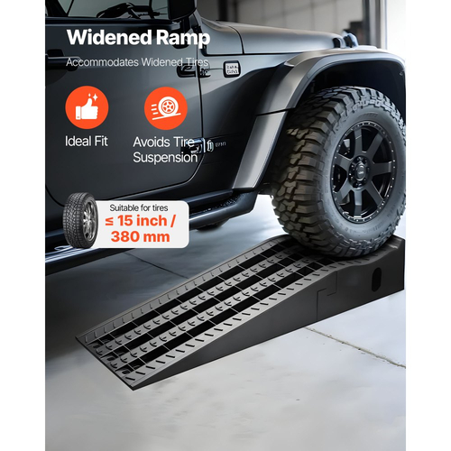 Ράμπες αυτοκινήτων VEVOR, 2 τεμάχια χωρητικότητας 5897 kg μικτού βάρους, ύψος ανύψωσης 160 mm, φορητές ράμπες σέρβις αυτοκινήτων υψηλού προφίλ για συντήρηση γκαράζ σπιτιού και αλλαγή λαδιών, βαρέως τύπου για επισκευή φορτηγών, SUV οχημάτων, μαύρο