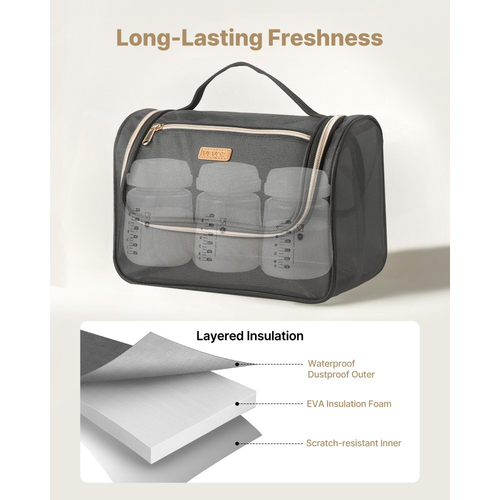 Φορητή τσάντα θηλάστρου VEVOR, τσάντα θηλασμού με αδιάβροχο υπόστρωμα, κατάλληλη για M5/M6, αξεσουάρ άντλησης και αποθήκευση μητρικού γάλακτος, φορητή θήκη μεταφοράς θηλάστρου για εργασία, ταξίδια και οικογενειακή χρήση, μαύρη