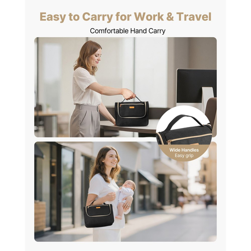 Φορητή τσάντα θηλάστρου VEVOR, τσάντα θηλασμού με αδιάβροχο υπόστρωμα, κατάλληλη για M5/M6, αξεσουάρ άντλησης και αποθήκευση μητρικού γάλακτος, φορητή θήκη μεταφοράς θηλάστρου για εργασία, ταξίδια και οικογενειακή χρήση, μαύρη