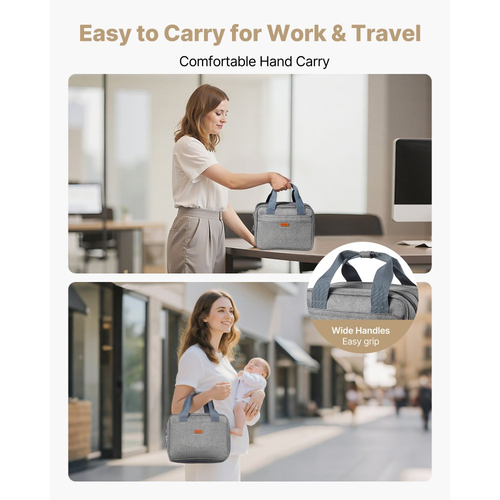 Φορητή τσάντα θηλάστρου VEVOR, τσάντα θηλασμού με παγοκύστη, κατάλληλη για M5/M6, αξεσουάρ άντλησης και αποθήκευση μητρικού γάλακτος, φορητή θήκη μεταφοράς θηλάστρου για εργασία, ταξίδια και οικογενειακή χρήση, γκρι
