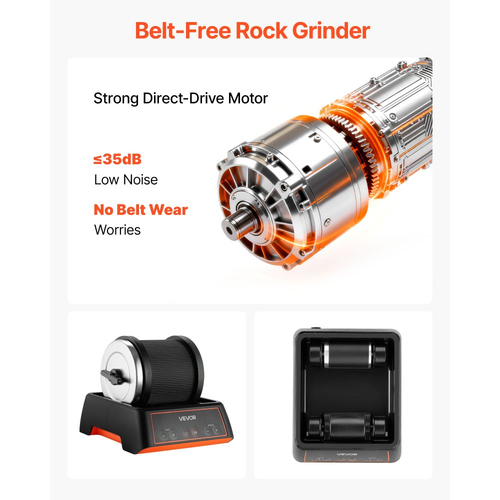 Κιτ γυαλίσματος πέτρας VEVOR, κιτ στίλβωσης πέτρας, 4 ρυθμίσεις ταχύτητας, χρονοδιακόπτης στίλβωσης 9 ημερών, κιτ στίλβωσης πέτρας, γυαλιστικό πέτρας με ακατέργαστες πολύτιμες πέτρες και κόκκους στίλβωσης, γυαλιστικό πέτρας για ενήλικες και παιδιά