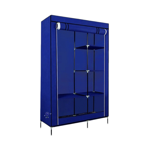 Υφασμάτινη ντουλάπα ρούχων με ράφια - 8890 - 521674 - Blue Cyan