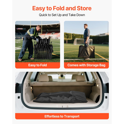 Φορητός Πτυσσόμενος Πάγκος VEVOR, Πάγκος Ποδοσφαίρου 6 Θέσεων με Θήκες Αποθήκευσης, Θήκες Ποτηριών & Τσάντα Μεταφοράς, Ελαφρύ Πλαϊνό Καθιστικό με Σκίαστρο για Ποδόσφαιρο, Μπέιζμπολ, Κάμπινγκ, Υπαίθριες Εκδηλώσεις, Μαύρο