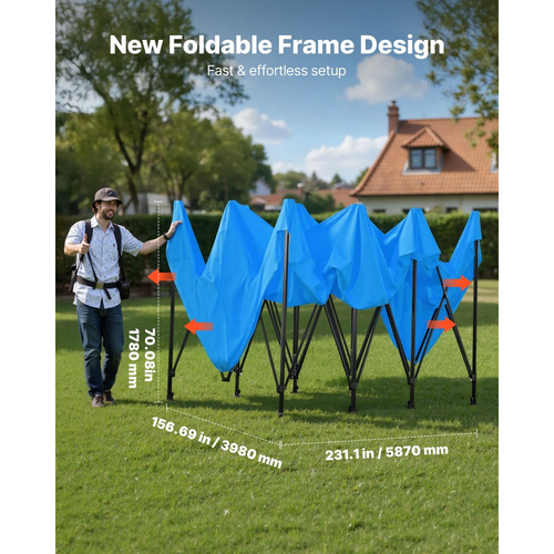 Φορητή σκηνή βαφής VEVOR, φορητή σκηνή ψεκασμού γκαράζ 5870 x 3980 x 1780mm, αδιάβροχη θήκη ψεκασμού με πτυσσόμενο πλαίσιο και 4 πλευρικά παράθυρα από πλέγμα για ανταλλακτικά αυτοκινήτων, έπιπλα, βαφή αυτοκινήτων