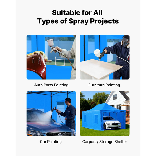 Φορητή σκηνή βαφής VEVOR, φορητή σκηνή ψεκασμού γκαράζ 5870 x 3980 x 1780mm, αδιάβροχη θήκη ψεκασμού με πτυσσόμενο πλαίσιο και 4 πλευρικά παράθυρα από πλέγμα για ανταλλακτικά αυτοκινήτων, έπιπλα, βαφή αυτοκινήτων