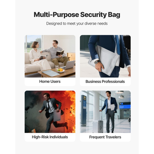 Πυρίμαχη τσάντα εγγράφων VEVOR, θερμομονωτική πυρίμαχη και αδιάβροχη τσάντα 1200 ℉ με λείο φερμουάρ, φορητή θήκη αποθήκευσης αρχείων, γραφείο, χρήση ταξιδιού, για διαβατήρια, σημαντικά έγγραφα, αρχεία