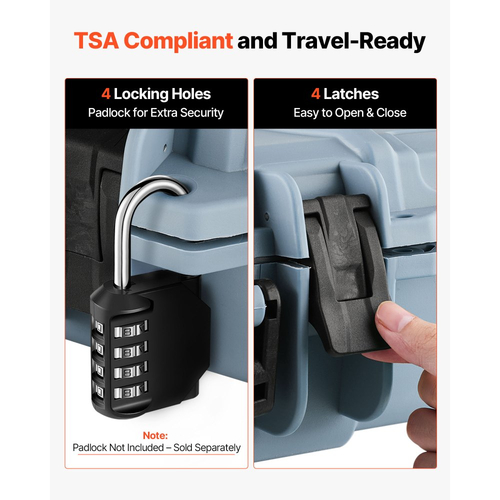 Θήκη σκληρού τυφεκίου VEVOR, θήκη τυφεκίου με κλειδαριά και 4 στρώσεις προκομμένου αφρού, αποθήκευση όπλου 914 mm με ρόδες, αδιάβροχες και ανθεκτικές στη σκόνη θήκες αποθήκευσης πιστολιών IP67 για τυφέκια, κυνηγετικά όπλα, όπλα Airsoft, γκρι