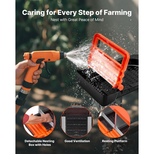 VEVOR Κουτιά φωλιάς κοτόπουλων 2 επιπέδων, 10 διαμερίσματα, μεταλλικά κουτιά ωοτοκίας αυγών με προστατευτικά καπάκια συλλογής, τυλιγόμενο κουτί φωλιάς, εύκολο στη συναρμολόγηση, ιδανικό για κότες, πάπιες, κοτόπουλα και άλλα πουλερικά