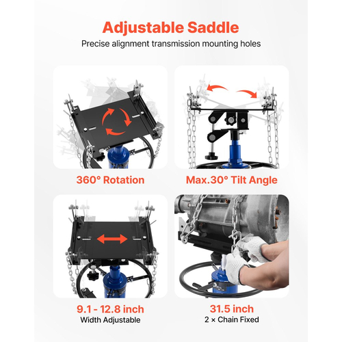 Υδραυλικός γρύλος μετάδοσης κίνησης VEVOR, 1660 λίβρες / 0,75 τόνοι, τηλεσκοπικός γρύλος μετάδοσης κίνησης με πεντάλ ποδιού, περιστρεφόμενος τροχός 360°, ύψος ανύψωσης 88-176 cm, ανυψωτικός γερανός για γκαράζ/καταστήματα