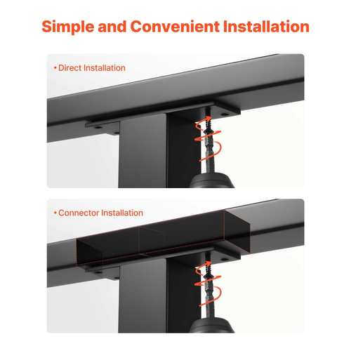 VEVOR Κιγκλίδωμα από ανοξείδωτο ατσάλι 198 cm, Ορθογώνιο κιγκλίδωμα σκάλας για εξωτερικούς/εσωτερικούς χώρους με καπάκι άκρου, ρυθμιζόμενο μεταλλικό κιγκλίδωμα σκάλας σε ματ μαύρη επίστρωση για κιτ κιγκλιδώματος καλωδίων