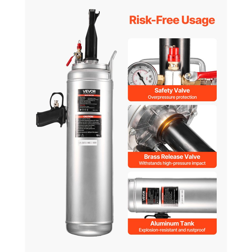 Φορητό εργαλείο φουσκώματος ελαστικών VEVOR, φυσητήρας αέρα 3,2 γαλονιών / 12 λίτρων, φορητό εργαλείο φουσκώματος ελαστικών, πίεση λειτουργίας 87-116 PSI, φουσκωτής θέσης σκανδάλης για αυτοκίνητο, συμπαγές SUV, ελαφρύ φορτηγό, ηλεκτρικό ποδήλατο, τροχόσπιτο, ATV