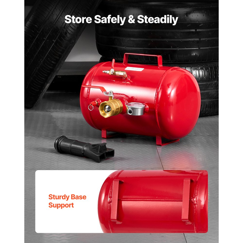 VEVOR Αεροδυναμικό Εργαλείο Αερισμού Ελαστικών, 5 Γαλόνια / 18,9 Λ, Εργαλείο Αερισμού Ελαστικών Βαρέως Τύπου, Πίεση Λειτουργίας 87-116 PSI, Φουσκωτή Σέλας με Σκανδάλη Αέρα για Pickup, Φορτηγό, ATV, Jeep, Van, Τρακτέρ, RV, Κόκκινο