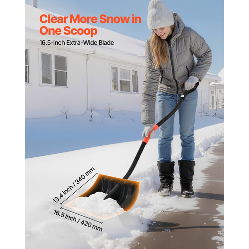 Φτυάρι χιονιού VEVOR για δρόμο, Φτυάρι χιονιού πλάτους 42cm με λαβές σε σχήμα D και λεπίδα αλουμινίου, Φτυάρια εκχιονιστικού μεγάλης χωρητικότητας, Εργαλείο αφαίρεσης ελαφρού χιονιού για κήπο, αυτοκίνητο, κάμπινγκ σε εξωτερικούς χώρους