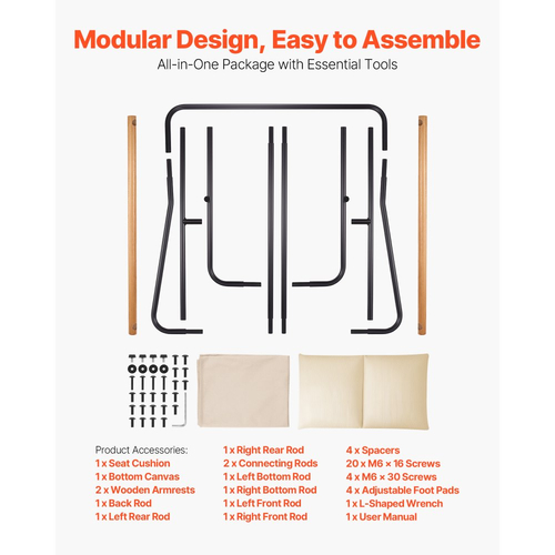 Πολυθρόνα VEVOR Accent, Μεταλλική καρέκλα με ξύλινα μπράτσα, Μοντέρνα άνετη πολυθρόνα με ταπετσαρία, με μαλακό αφρώδες μαξιλάρι, Αποσπώμενο μαξιλάρι, για σαλόνι, υπνοδωμάτιο, αίθουσα ανάγνωσης, γραφείο, μπεζ