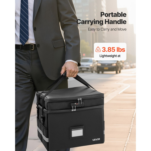 Πυράντοχο κουτί εγγράφων VEVOR, θερμομονωτικό πυράντοχο και αδιάβροχο κουτί 1000 ℃ με κλειδαριά, φορητός οργανωτής αποθήκευσης αρχείων δύο στρώσεων, οικιακό γραφείο, ταξίδια, για διαβατήρια, σημαντικά έγγραφα, αρχεία