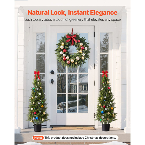 Τεχνητά Κέδροι VEVOR Topiary, Σετ 2 Φυτών Ψεύτικου Πεύκου 1219 χιλιοστών, Ψεύτικο Δέντρο Μεταξιού που Φαίνεται Αληθινό, Εύκολη Συναρμολόγηση για Διακόσμηση, Μπροστινή Βεράντα, Εξωτερική Αίθριο, Κήπος, Μπαλκόνι, Αυλή, Εσωτερικό Γραφείο