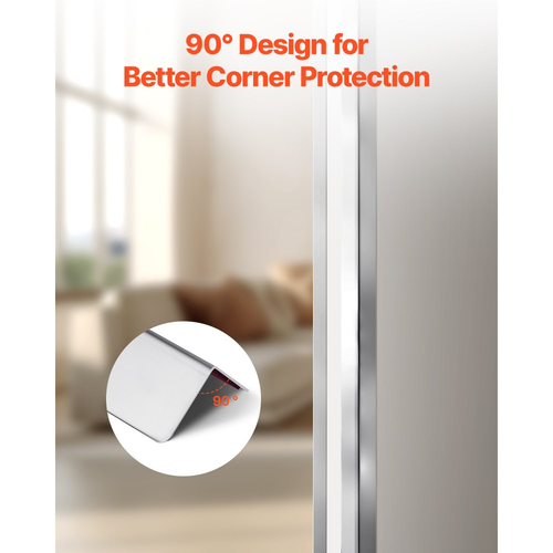 Προστατευτικό γωνιών τοίχου VEVOR από ανοξείδωτο ατσάλι, 50 x 50 x 1217 mm, Συσκευασία 10 μεταλλικών γωνιακών προστατευτικών, διακοσμητικό άκρο από ανοξείδωτο ατσάλι 304, γωνία 90 μοιρών, για προστασία τοίχου σπιτιού, γραφείου, επαγγελματικής χρήσης, με ταινία 3 μέτρων