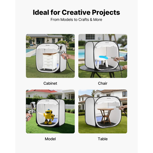 Φορητή σκηνή βαφής VEVOR, 720 x 725 x 750mm αναδυόμενη φορητή σκηνή βαφής με ψεκασμό με πόρτα πλέγματος, σκηνές βαφής με ψεκασμό για ντουλάπια, καρέκλες, μοντέλα, τραπέζια, αναδυόμενος σχεδιασμός, αποτελεσματική ροή αέρα