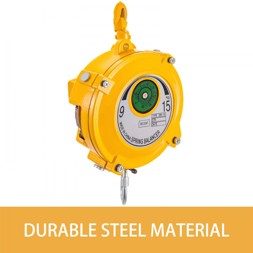 VEVOR Ελατήριο Ισορροπίας 20-33 λίβρες (9-15 κιλά) Ανασυρόμενη βάση εργαλείων Ισορροπιστής εργαλείων μήκους 1,5 μ. με γάντζο και συρματόσχοινο Ρυθμιζόμενος ισορροπιστής Ανασυρόμενος Κρεμαστός Εξοπλισμός Συγκράτησης σε Κίτρινο Χρώμα