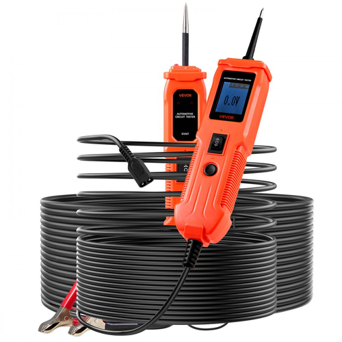 Δοκιμαστής κυκλώματος αυτοκινήτου VEVOR, Δοκιμαστής κυκλώματος ισχύος DCV 6 - 36 με φωτισμό, Δοκιμαστής ισχύος αυτοκινήτου με καλώδιο 13 ft / 4 m, Ανιχνευτής καλωδίων ABS Shell για Sedan, SUV, RV, φορτηγό