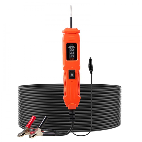 Δοκιμαστής κυκλώματος αυτοκινήτου VEVOR, Δοκιμαστής κυκλώματος ισχύος DCV 6 - 36 με οθόνη LED και φωτισμό, Δοκιμαστής ισχύος αυτοκινήτου με καλώδιο 13 ft / 4 m, Ηλεκτρικός ανιχνευτής κελύφους ABS