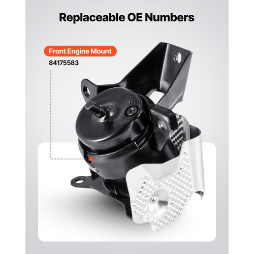 Αντικατάσταση βάσης κινητήρα VEVOR, αριστερή μπροστινή βάση κινητήρα, συμβατή με Chevrolet Silverado 1500 5.3L V8 2014–2018, Ασφαλής στήριξη, Ανθεκτική κατασκευή αλουμινίου, Μαύρο