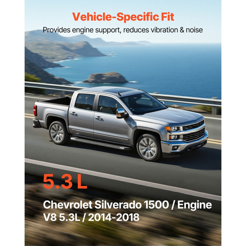 Κιτ αντικατάστασης βάσης κινητήρα VEVOR, σετ 2 τεμαχίων, συμβατό με Chevrolet Silverado 1500 5.3L V8 2014–2018, αντικατάσταση αρχικού αριθμού γνήσιου κωδικού 84175582, 84175583, ασφαλής στήριξη, αριστερές και δεξιές μπροστινές βάσεις