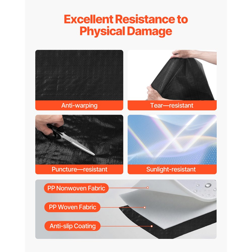 Περιτύλιγμα σπιτιού VEVOR, 1220 x 76200 mm, πάχος φράγματος υδρατμών 0,17 mm, Πλαστικό φύλλο βαρέως τύπου για ανθεκτικό σε σχίσιμο, κάλυμμα φράγματος υδρατμών από ύφασμα για οικιακές και εμπορικές κατασκευές, μαύρο