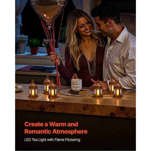 VEVOR 12 τεμάχια διακοσμητικό φανάρι κεριού, ηλεκτρικό κερί LED χωρίς φλόγα, πλαστική θήκη LED με γυαλί, κρεμαστά φανάρια εσωτερικής βεράντας για τραπέζι γάμου, πάρτι, αγρόκτημα, εσωτερική διακόσμηση, χάλκινο