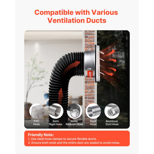 Κάλυμμα εξαερισμού τοίχου VEVOR 97mm, τετράγωνο κάλυμμα αετώματος εξαερισμού AC με περσίδες, από ανοξείδωτο ατσάλι υψηλής ποιότητας και με ελαστική φλάντζα μείωσης θορύβου, για σπίτι, μπάνιο, γκαράζ, κουζίνα, υπόγειο (1 τεμάχιο, ασημί)