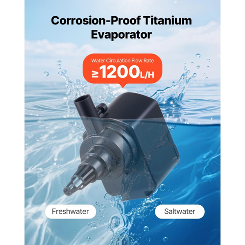 Ψύκτης ενυδρείου VEVOR 200L, ψύκτης νερού 0,1 HP για υδροπονία, γρήγορη ψύξη για ενυδρείο, αξολότλ, κοραλλιογενή ύφαλο, αθόρυβος συμπιεστής ψύξης, εξατμιστής τιτανίου, πλήρη εξαρτήματα