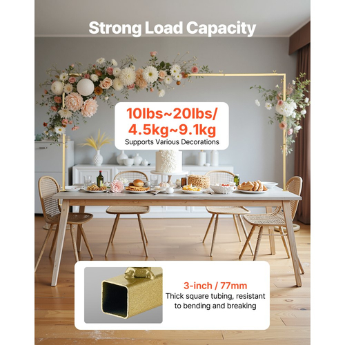 Βάση επιτραπέζιας αψίδας VEVOR με σφιγκτήρες, ύψος 13"-42" και ρυθμιζόμενο μήκος 28"-98", μεταλλική βάση επιτραπέζιας αψίδας, επιτραπέζια αψίδα με μπαλόνι για χριστουγεννιάτικες διακοσμήσεις γάμου, πάρτι γενεθλίων, χρυσή