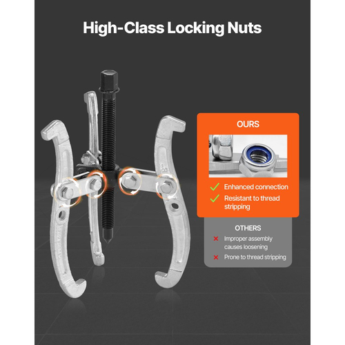 Σετ εξολκέων γραναζιών VEVOR, εξολκέας ρουλεμάν 3 σιαγόνων 76,2 mm/101,6 mm/152,4 mm/203,2 mm με αναστρέψιμες σιαγόνες, εξολκέας τροχαλίας 2 σιαγόνων/3 σιαγόνων, κιτ εργαλείων εξολκέα ρουλεμάν 4 τεμαχίων για αφαίρεση σφονδύλου ρουλεμάν γραναζιού τροχαλίας