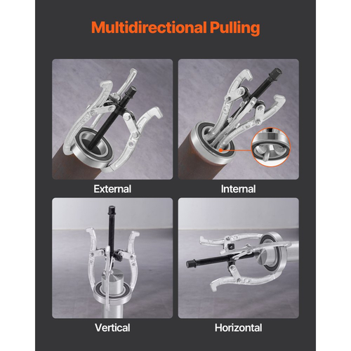 Σετ εξολκέων γραναζιών VEVOR, εξολκέας ρουλεμάν 3 σιαγόνων 76,2 mm/101,6 mm/152,4 mm/203,2 mm με αναστρέψιμες σιαγόνες, εξολκέας τροχαλίας 2 σιαγόνων/3 σιαγόνων, κιτ εργαλείων εξολκέα ρουλεμάν 4 τεμαχίων για αφαίρεση σφονδύλου ρουλεμάν γραναζιού τροχαλίας