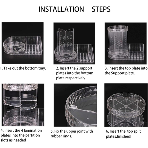 Θήκη οργάνωσης καλλυντικών περιστρεφόμενη ακρυλική - JN110 - 360° - 661108