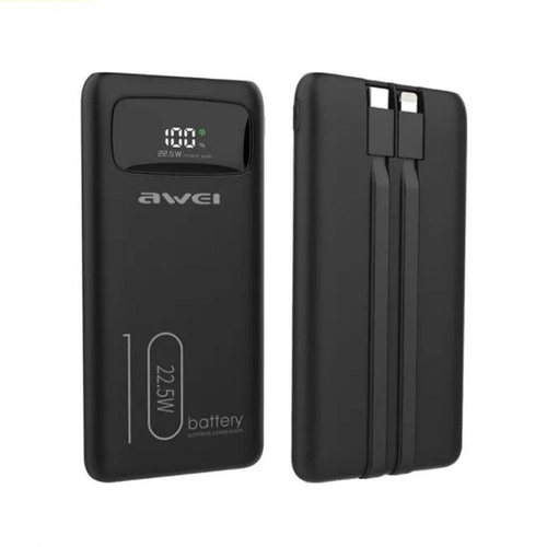 Powerbank - 10.000mah -  P168K - 22.5W - AWEI - 002448 - Black
