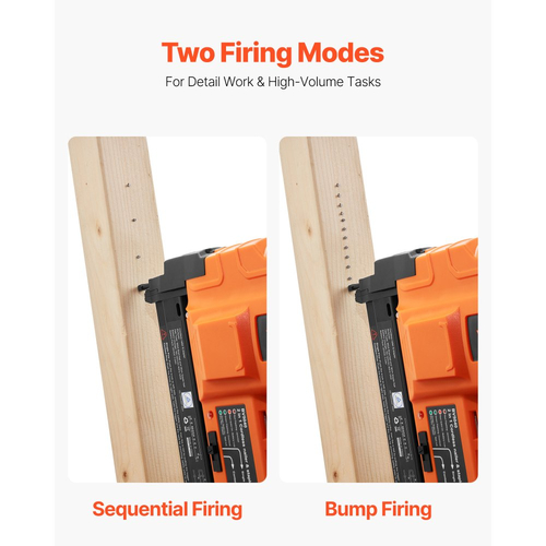 Ασύρματο καρφωτικό VEVOR 2 σε 1, 18 Gauge, πιστόλι καρφώματος και συρραπτικό με μπαταρία 20V, με 500 καρφιά, 500 συνδετήρες, μπαταρία ιόντων λιθίου 2,0 Ah και φορτιστή, για βελτίωση σπιτιού, ξυλουργική