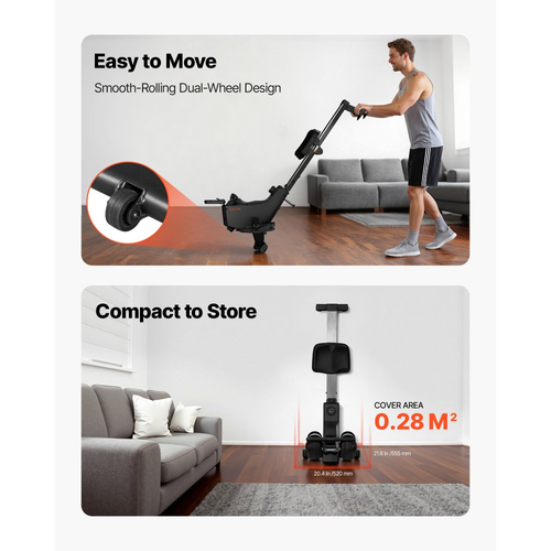 Μαγνητική μηχανή κωπηλασίας VEVOR, αθόρυβη αντίσταση 16 επιπέδων, ρυθμιζόμενη, πτυσσόμενη μηχανή κωπηλασίας για το σπίτι, χωρητικότητα βάρους 158 κιλών, μηχανήματα κωπηλασίας με σχεδιασμό ομαλής τροχαλίας, συμβατό με εφαρμογή Bluetooth και οθόνη LCD