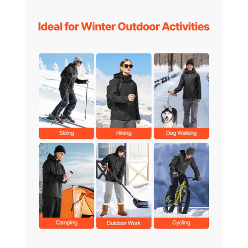 Θερμαινόμενο μπουφάν VEVOR για άνδρες με μπαταρία 7.4V, ηλεκτρικό θερμαινόμενο παλτό με μαλακό κέλυφος, αντιανεμικό, αδιάβροχο, ελαφρύ, εξωτερικό ένδυμα με 5 ζώνες θέρμανσης και 3 ρυθμίσεις θερμότητας, πλενόμενο στο πλυντήριο