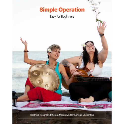 Τύμπανο χειρός VEVOR, τύμπανο χειρός 56 εκ. από ατσάλι 9 νότων, μουσικά τύμπανα D Minor 432Hz με υφαντό προστατευτικό άκρου, 2 σφυριά και θήκη μεταφοράς, ανθεκτικό στο ξεθώριασμα κρουστό όργανο για επαγγελματική εκτέλεση