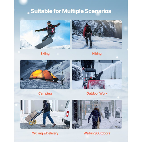 Θερμαινόμενο Γιλέκο VEVOR, Γυναικείο Ηλεκτρικό Θερμαινόμενο Γιλέκο με Μπαταρία 16000 mAh, 8 Ζώνες Θέρμανσης, Ελαφρύ Επαναφορτιζόμενο Χειμερινό Γιλέκο με 3 Επίπεδα, για Υπαίθριες Πεζοπορίες, Κάμπινγκ, Ψάρεμα, Σκι, Μέγεθος M