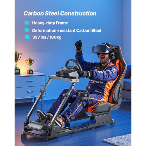 Βάση τιμονιού VEVOR Racing, Βάση τιμονιού προσομοίωσης βαρέως τύπου με διπλό βραχίονα διπλής ράγας, κατάλληλη για Logitech G25, G27, G29, G920, G923, Thrustmaster T300RS, TX F458, T500RS, T3PA-PRO (F1/GT) και πεντάλ CSR