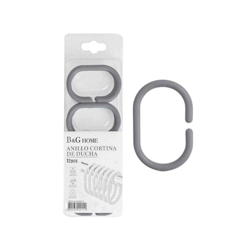 Κρίκοι κουρτίνας μπάνιου - Grey - 21623