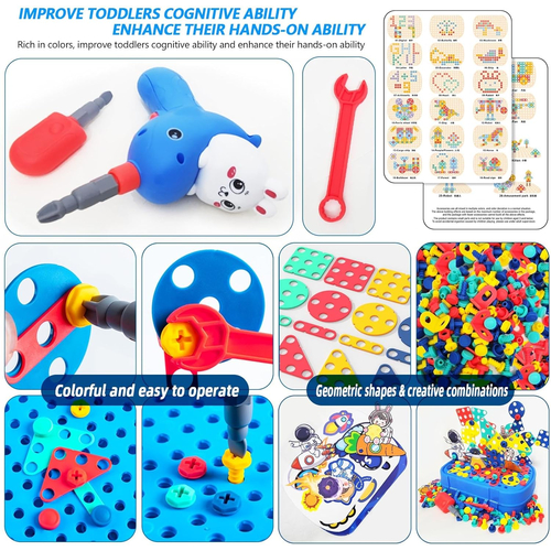 Παιχνίδι κατασκευών DIY με εργαλεία & βίδες - 906 - 922176