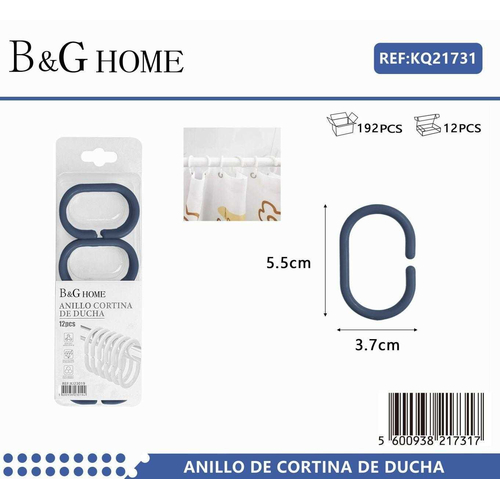 Κρίκοι κουρτίνας μπάνιου - Blue - 21731