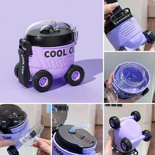 Παιδικό παγούρι πλαστικό - Αυτοκινητάκι - 600ml - 722399 - White