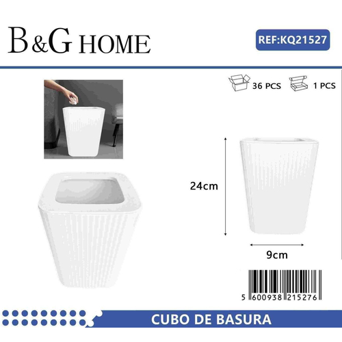 Κάδος απορριμμάτων μπάνιου πλαστικός - White - 21527